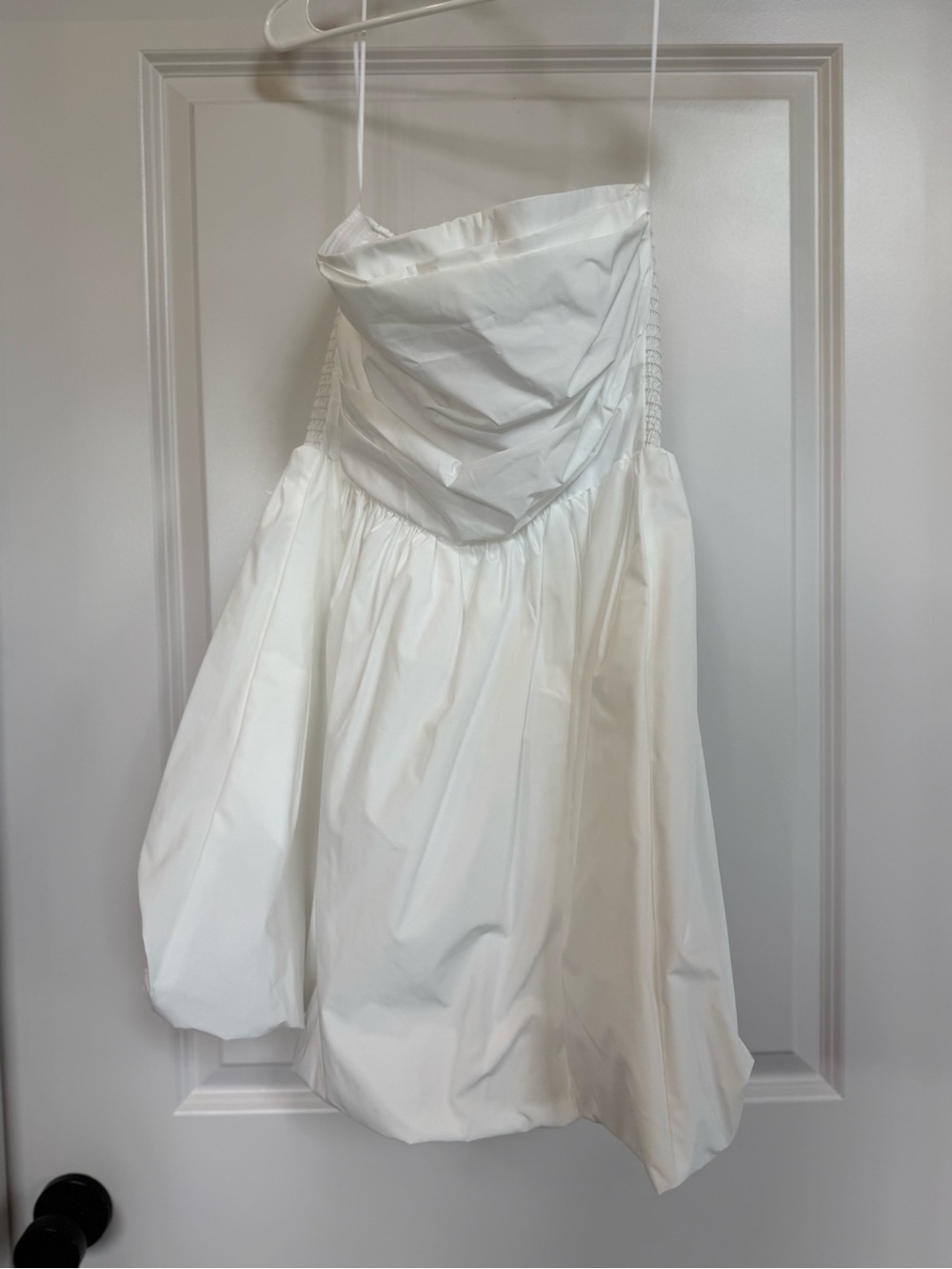Amanda Uprichard White Strapless Bubble Mini Dress